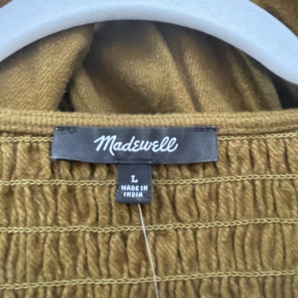 NWT Madewell Flannel Lucie V-Neck Smocked Mini Dress Thanksgiving Fall - Picture 9 of 9